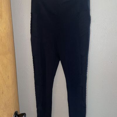 Athleta Leggings Womens Medium Black Delancey Moto Tight Workout Pockets